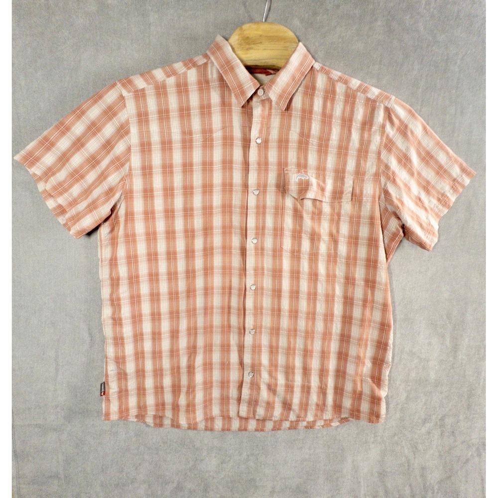 Simms Fly Fishing Pearl Snap Shirt Mens XL Gorpcore Outdoors Hiking Camping